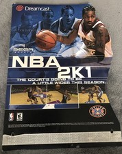 Sega Dreamcast NBA 2k1 Standee Display Promo Allen Inversion NBA Basketball 2000