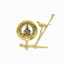 Vogel-Tischuhr Gold Tischstanduhr Klassisch f&uuml;r Schreibtisch
