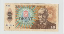 Czechoslovakia 10 Korun 1986 Note P-94b Higher Grade Crisp XF/VF Note (B) IH759