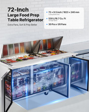 72"W Commercial Refrigerator, Food Truck