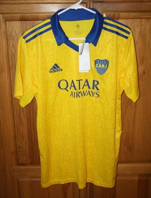 Adidas CABJ Boca Juniors Men's SOCCER JERSEY Argentina Yellow Medium NEW w/ Tag