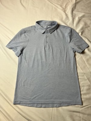 Lululemon Evolution Short Sleeve Polo Golf Shirt Blue Men's Small NICE