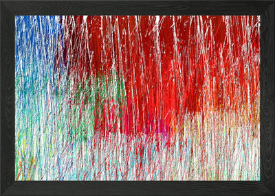 bunte Strichlinien gerahmtes Wandbild Poster Leinwanddruck Bild