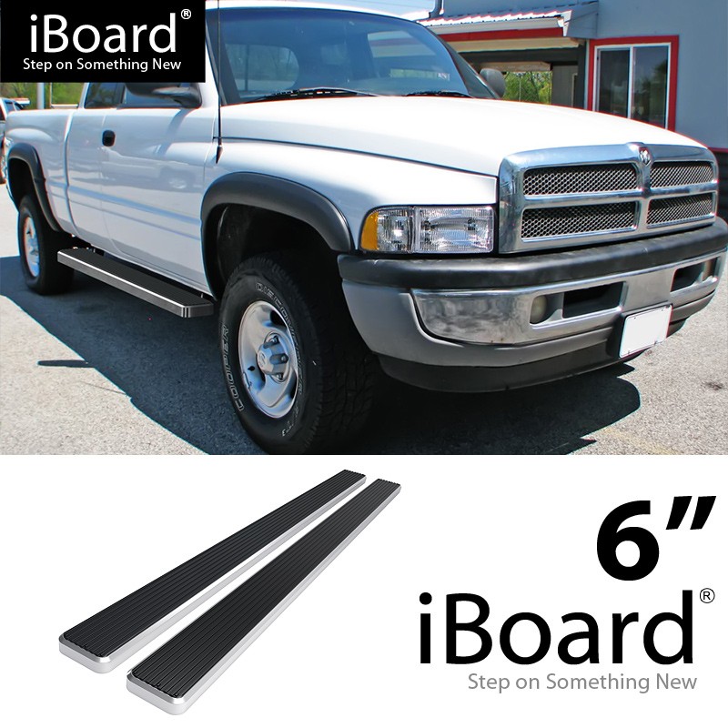 APS 6-Inch Running Boards For 2009-2018 Dodge Ram 1500/2500/3500 Crew Cab – 86" Stainless Steel, Polished