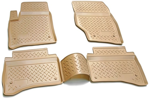 3D Gummi Fussmatten Passend FüR Porsche Cayenne 1 | 9PA | 2002-2010 | Beige-image