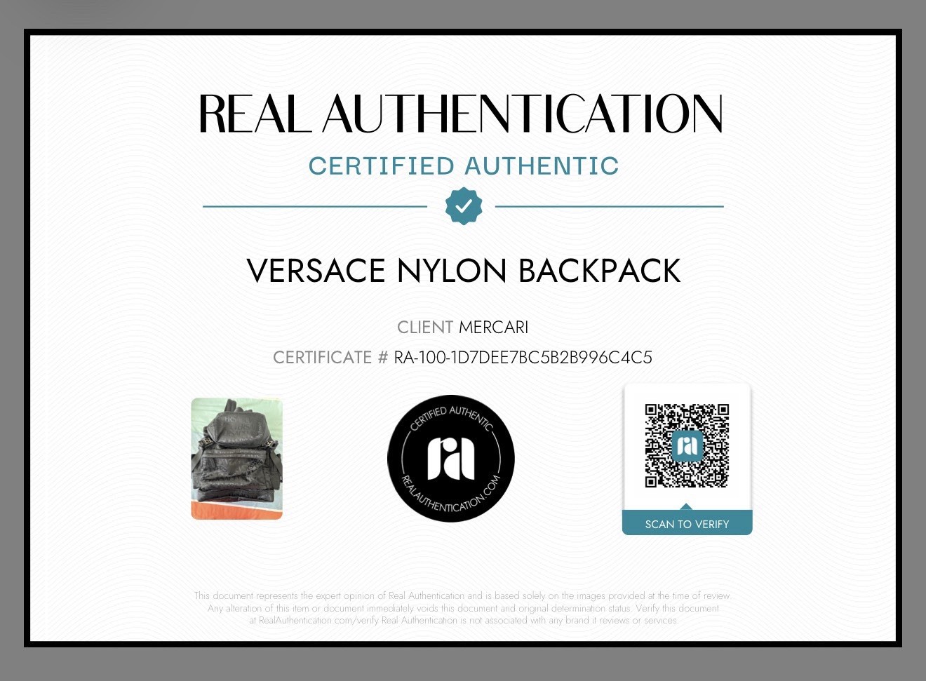 Versace Black Monogram Nylon Backpack Rucksack Leather Authenticated NWOT thumbnail 9