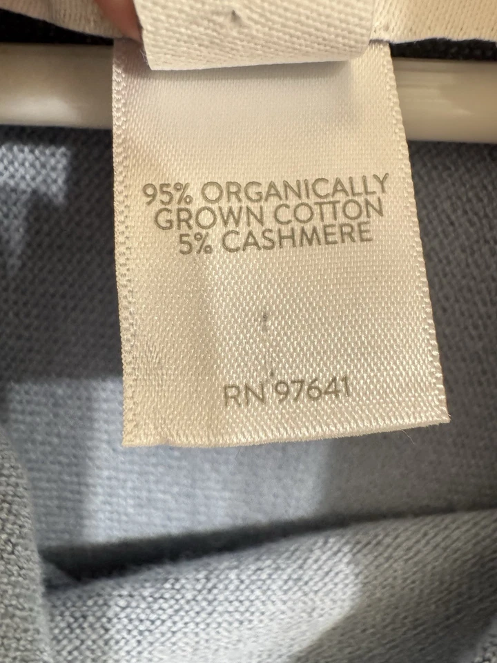 Suéter Jill Pure Jill 2X Top Azul Para Mujer Algodón Orgánico Cachemira Capucha Cuello Foto 3 de 4