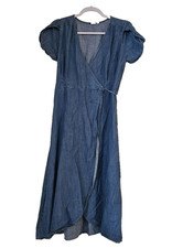 Gap Women's Lightweight Denim Wrap Midi Dress Size XS