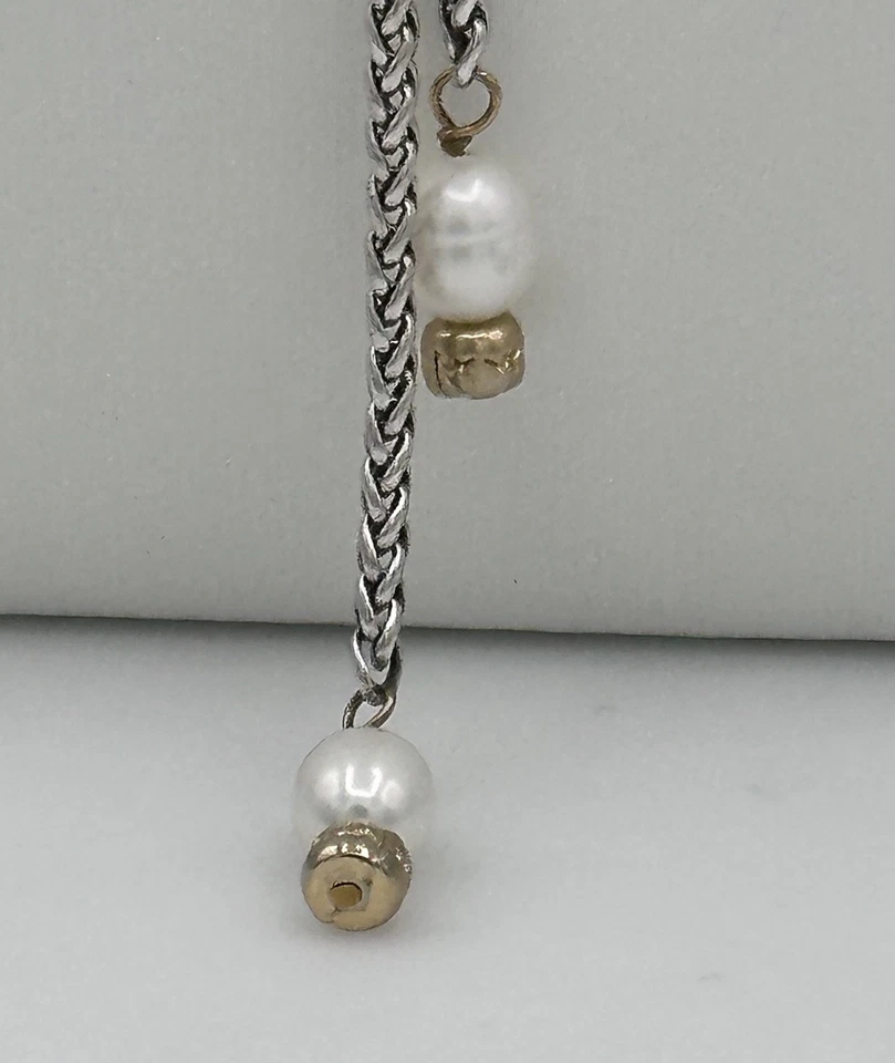 "Collar Brighton Meridian Petite Pearl Y dos tonos plata oro cristales 24-26""" Foto 2 de 4