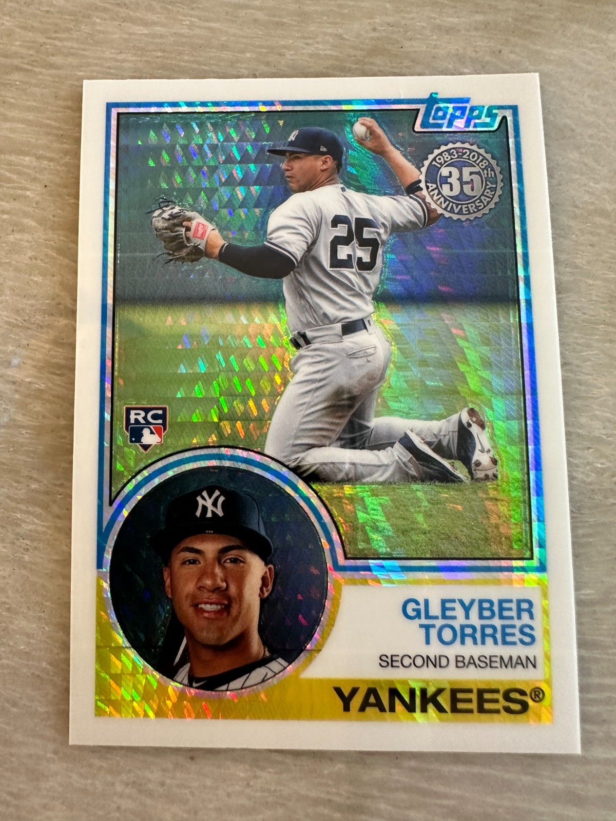 GLEYBER TORRES 2018 TOPPS UPDATE 1983 CHROME MOJO REFRACTOR SILVER PACK RC #147