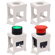 mxuteuk 4PCS 22mm Push Button Switch DIN Rail Mounting Bracket Switches and R...