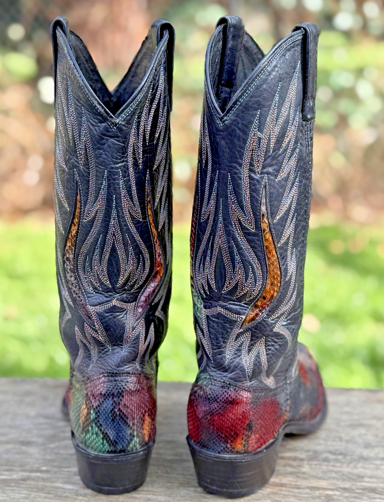 Vtg Dan Post Rainbow Python Snakeskin Cowboy Boot… - image 11