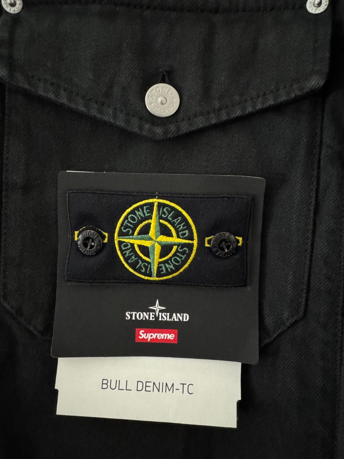 Supreme Stone Island Denim Trucker Jacket Black Medium Brand New image 4