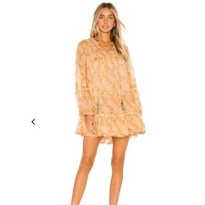 Free People Free Swinging Mini Dress Yellow Gold Med