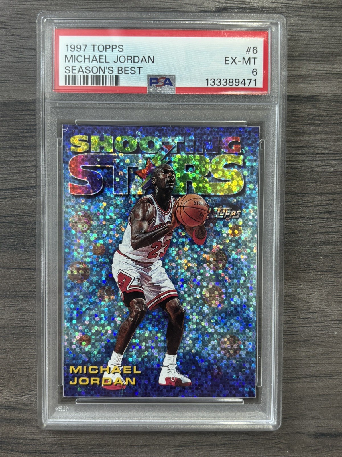 1997 TOPPS SEASON'S BEST #6 MICHAEL JORDAN PSA 6 view 1