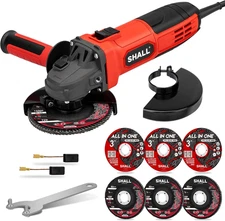 4-1/2 Inch 11000 RPM Angle Grinder 4Amp with 2 Guards, 3 Cutting Discs, 3 Grindi