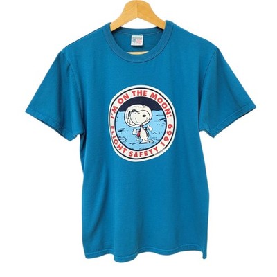 Buzz Rickson Peanuts Snoopy T-Shirt ''I Went to The Moon'' - Größe M - Neu ohne Etikett