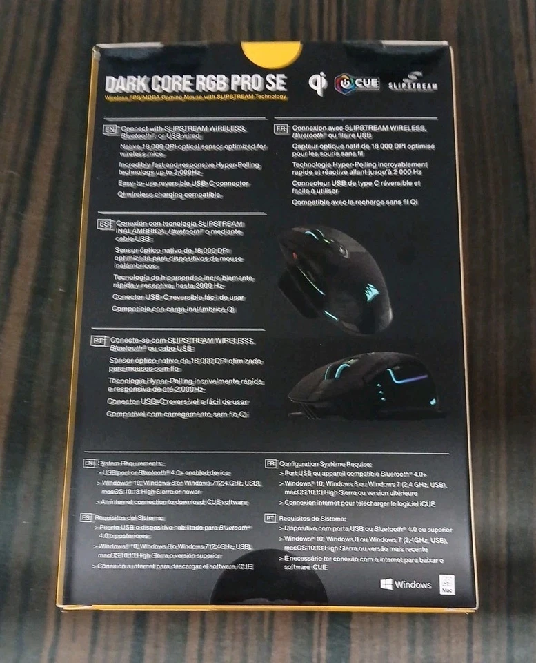 CORSAIR - Dark Core RGB Pro SE Wireless Optical Gaming Mouse with Slipstream - Image 3 of 4