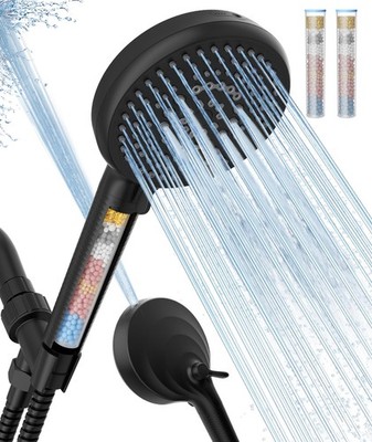 EMBATHER Matte Black Shower Head 10 Modes Filters