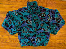 Vintage 90s Patagonia Synchilla Youth 12 Hieroglyphics Print 1/2 Zip Fleece USA