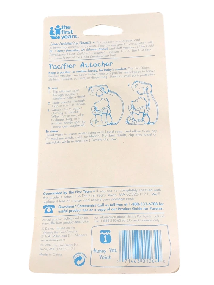 Novo Antigo 1988 Primeiros Anos Disney Winnie The Pooh Bebê Chupeta Flex Macia Acessório - Imagem 2 de 2
