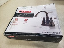 Delta Porter Two Handle Centerset Bathroom Sink Faucet Bronze 25984LF-OB-ECO