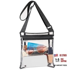 Stadium Approved Clear Purse - TPU Crossbody Bag for Women - Concert Black