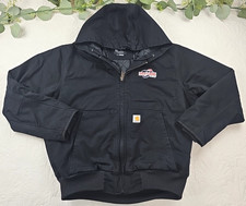Carhartt Men's Black Duck Canvas Jacket J130-M Loose Fit Size L Full Zip Hooded