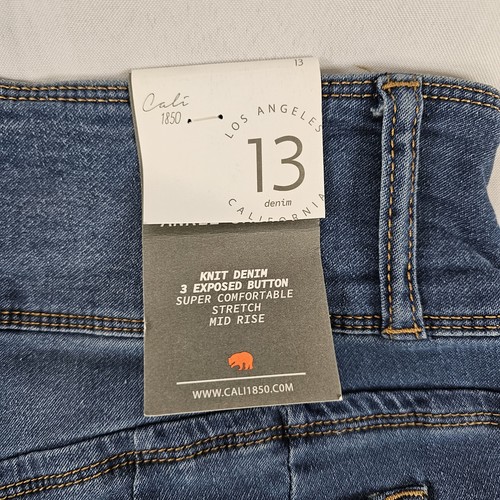 Cali 1850 Jeans Women's 13 Mid Rise Stretch 3 Button Light Knit Denim NWT READ⬇ - Picture 15 of 18