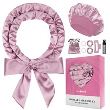 Satin Heatless Curlers Hair Curler, No Heat Curls Overnight Hair Curlers to S...