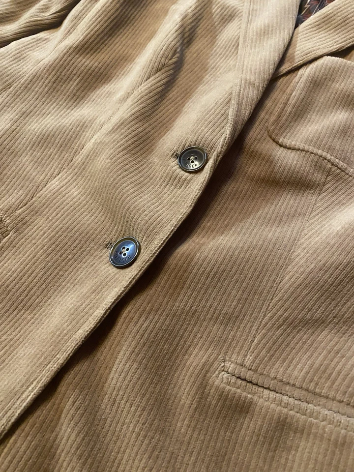 Tommy Hilfiger Blazer Mujer 10 Tostado Pana Codo Parche Forrado 2 Botones Bolsillos Foto 4 de 4