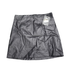 Girls Faux Leather Mini Skirt - art class Black Size Large 10/12
