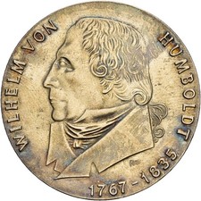 Künker: NRD, 20 marek 1967 (A), Wilhelm von Humboldt, srebro, top!