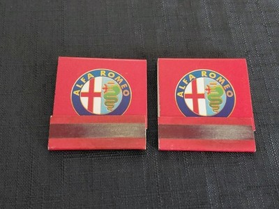 2 Streichholzheftchen, Alfa Romeo, Automobile, Automarke, Emblem