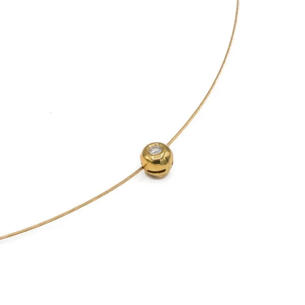WEMPE Anhänger mit Brillant 0,06 ct. 750 Gold an Schlangenkette 585 Gold 42 cm - Bild 1 von 4