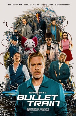 Bullet Train Movie Poster | Brad Pitt | Bad Bunny | 11x17 | 2022 | NEW