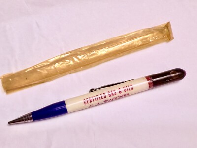 RARE VTG Muncie Indiana Mechanical Pencil Ad C A Wagoner Magic City Oil Co Pen