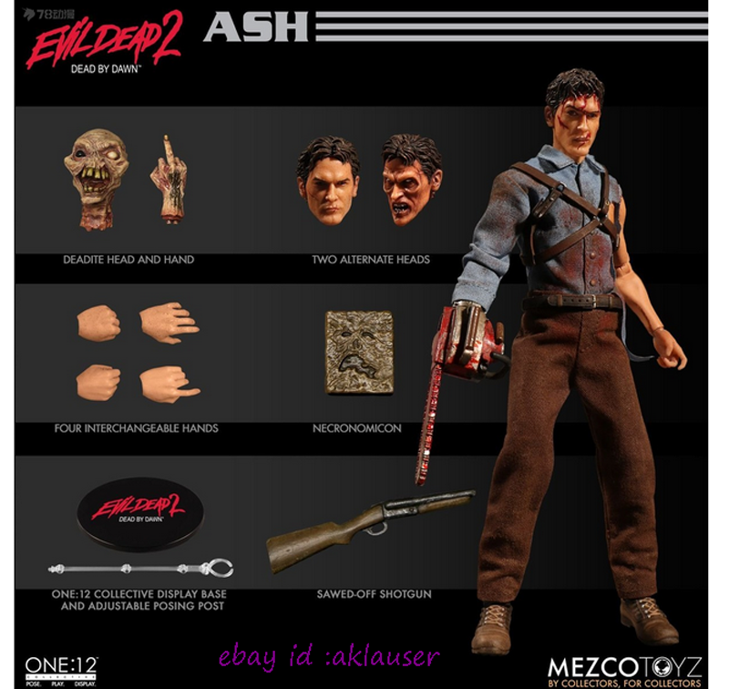 Mezco Toyz 1/12 Evil Dead 2 Ash Action Figure Toy Model In