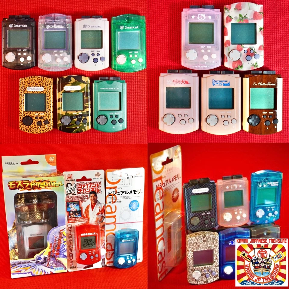Lot 28 Sega Visual Memory Dreamcast DC Unit VMU HKT 7007 7000 Sonic Kitty Japan - Photo 1/1