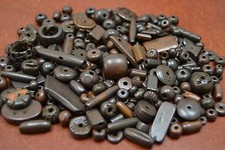 150 PCS ASSORT CHOCOLATE BROWN ROUND TUBE BUFFALO BONE BEADS