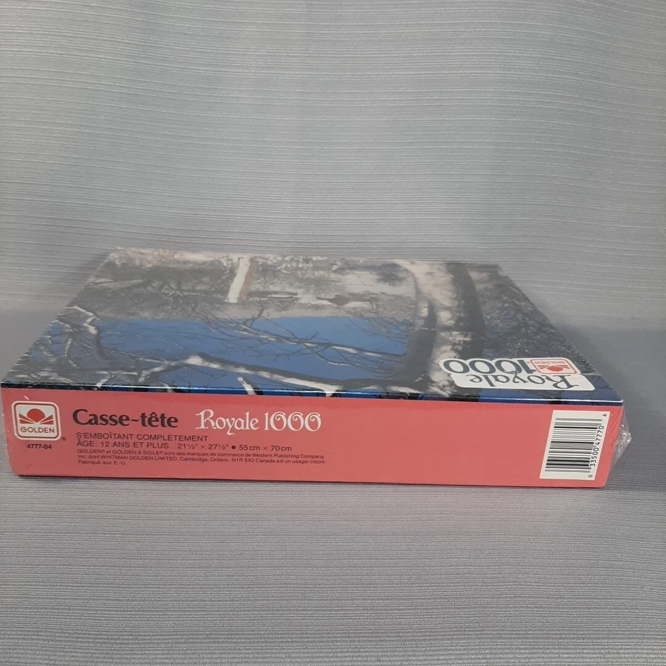 Golden Royale 1,000 Piece Jigsaw Puzzle Landscape Snowy Farm 4777-04 New Sealed - Image 4 of 4