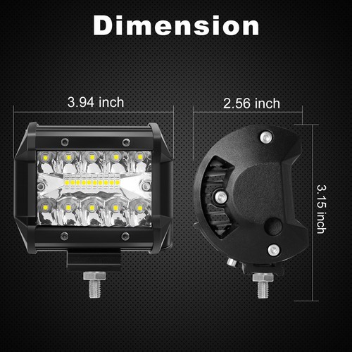 23'' Bumper License Plate Mount Bracket + 4inch 80W Led Work Light Pods Truck US - Picture 3 of 15