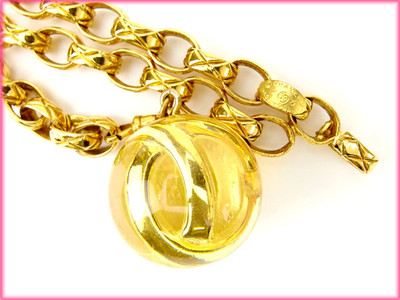 CHANEL belt coco mark Authentic Used Y1119 Used] Chanel CHANEL Belt Coco Mark Canvas / Leather Gold  main image 4