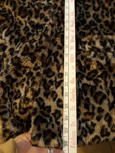 Copper Key Animal leopard Print Jacket Coat Sz 12/14 Lined Soft Brown Black - Picture 11 of 12