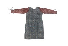 Kurta Blue Women Large Cotton Full Sleeves Ajrakh Block Print in Natural Dyes