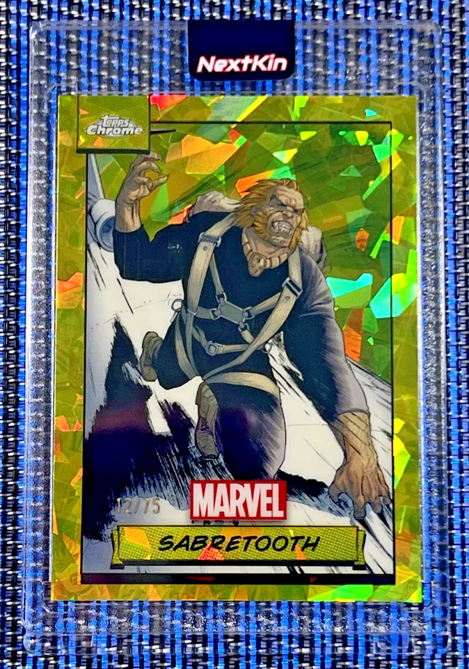 2024 Topps Chrome Marvel Sapphire Edition Yellow LOW POP ONLY /75 Sabretooth #25 - Image 2 of 3