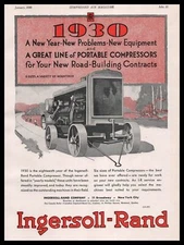 1930 Ingersoll Rand Co. New York City Portable Compressor Line Vintage Print Ad