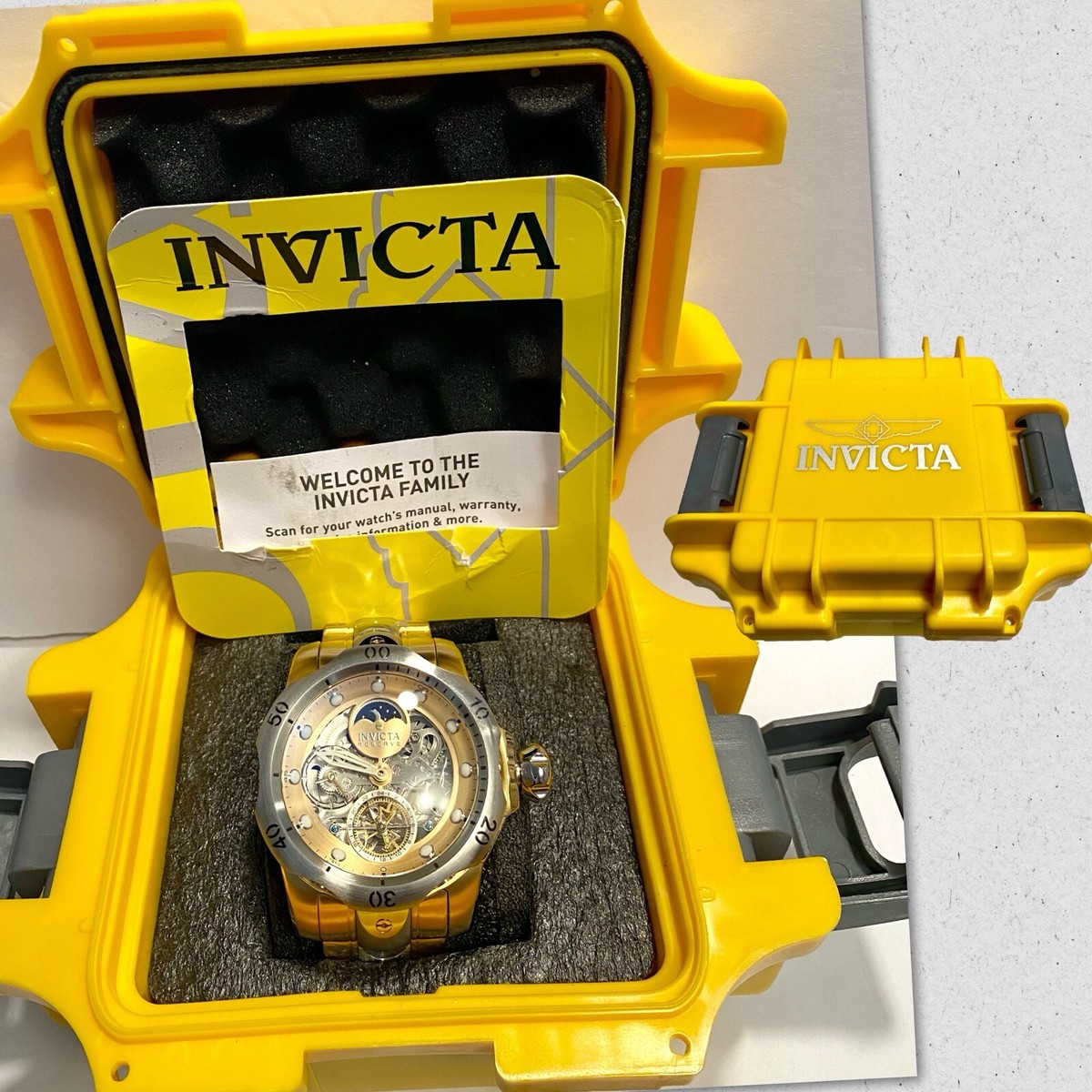 54mm Auto Skeleton | Two-Tone Bracelet | DUAL TIME | Invicta