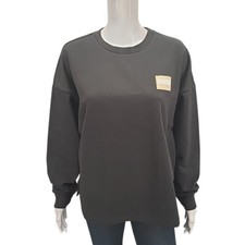 Puma Womens Everyday Sweatshirt Large Size Black Trendy Modern Pullover Top