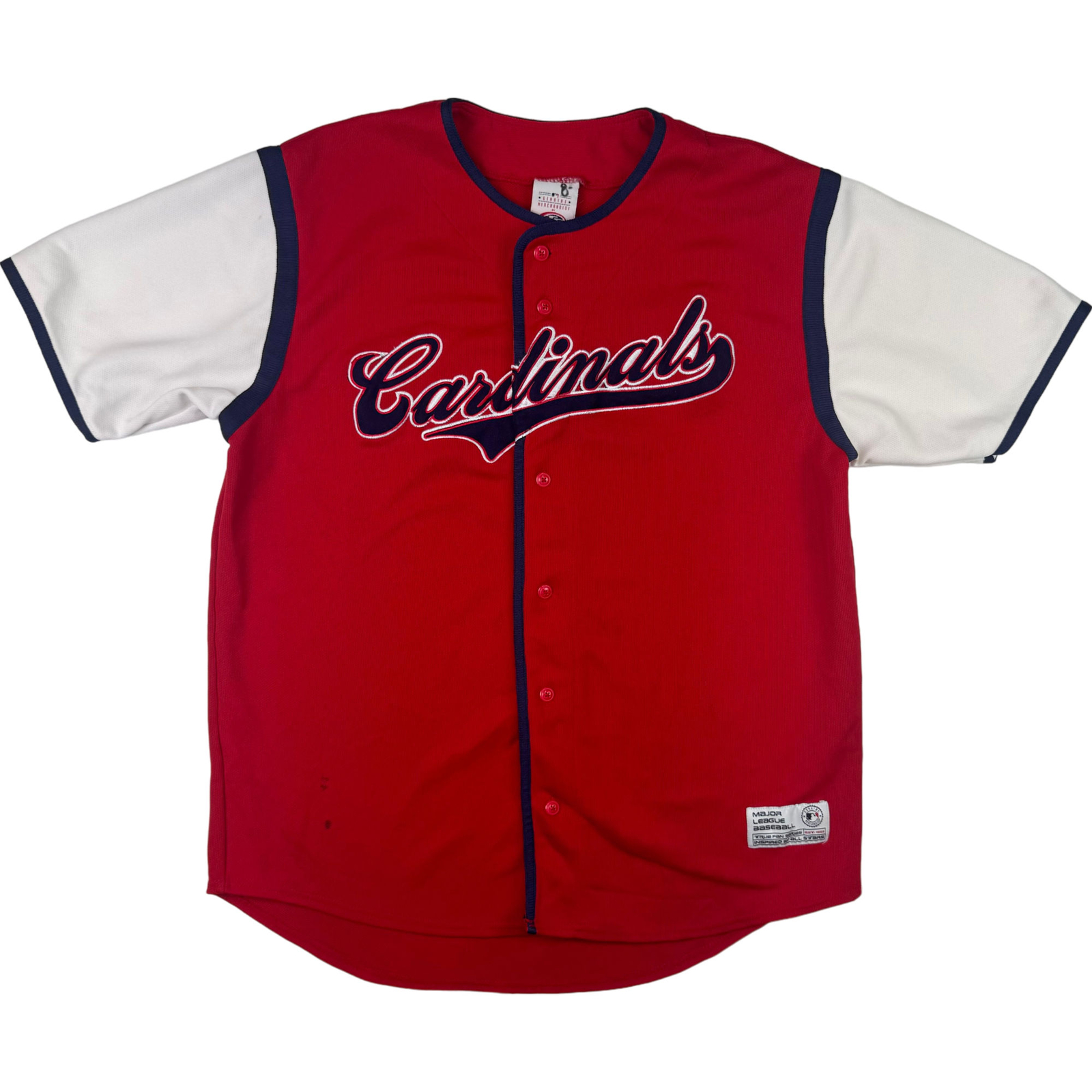 True Fan Cardinals Baseball Jersey Red White Large